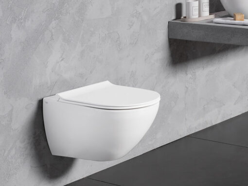 Κρεμαστή λεκάνη WC Τουαλέτας Bianco Remo Rimless 56 cm από Υαλώδη πορσελάνη.