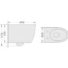 Κρεμαστή λεκάνη WC Τουαλέτας Studio Rimless 49 cm από Υαλώδη πορσελάνη.