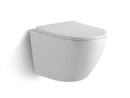 Κρεμαστή λεκάνη WC Τουαλέτας Studio Rimless 49 cm από Υαλώδη πορσελάνη.