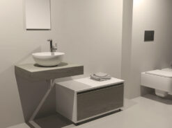 Έπιπλο μπάνιου Nilo με πορσελάνινο νιπτήρα 60 x 45 x 10 cm