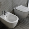 Κρεμαστή λεκάνη WC Τουαλέτας Moon Clean Flush White Matt 50 cm από Υαλώδη πορσελάνη.
