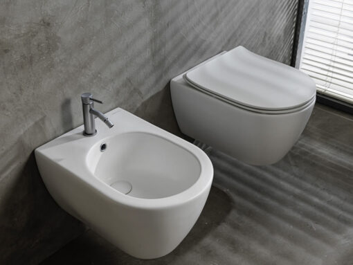 Κρεμαστή λεκάνη WC Τουαλέτας Moon Clean Flush White Matt 50 cm από Υαλώδη πορσελάνη.