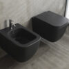 Κρεμαστή λεκάνη WC Τουαλέτας Teorema Clean Flush Black Matt 52 cm από Υαλώδη πορσελάνη.