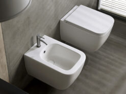 Κρεμαστή λεκάνη WC Τουαλέτας Teorema Clean Flush White Matt 52 cm από Υαλώδη πορσελάνη.