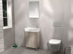 Έπιπλο μπάνιου με νιπτήρα από πορσελάνη 50,5 x 26,5 cm σε απόχρωση Ξύλου Brown.