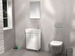 Έπιπλο μπάνιου με νιπτήρα από πορσελάνη 50,5 x 26,5 cm σε απόχρωση White.
