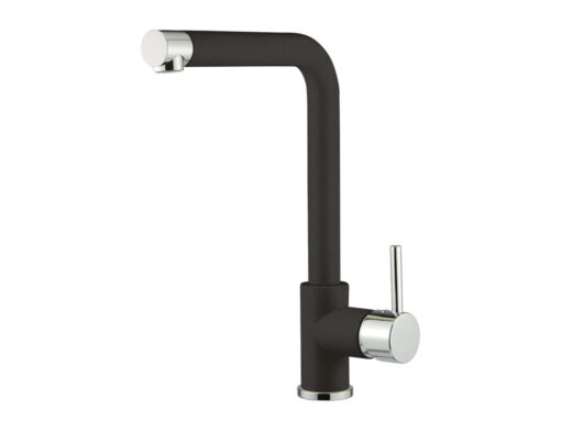 Μπαταρία Κουζίνας Armando Vicario Fluo Granite Nero 18510-1401 με Περιστρεφόμενο Επιστόμιο.