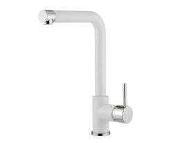 Μπαταρία Κουζίνας Armando Vicario Fluo Granite Super White 18510-1301 με Περιστρεφόμενο Επιστόμιο.