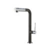 Μπαταρία Κουζίνας Armando Vicario Tozo Granite Nero 48580-1401 με Συρόμενο Ντους.