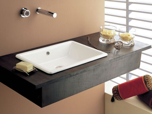 Ένθετος νιπτήρας μπάνιου από Υαλώδη πορσελάνη Gaia 8032-300 56 x 39,5 cm.