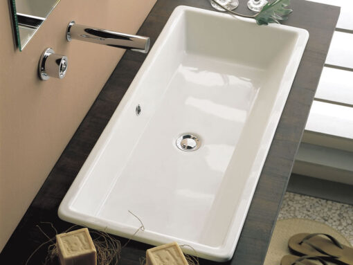 Ένθετος νιπτήρας μπάνιου από Υαλώδη πορσελάνη Gaia 8033-300 87,5 x 39,5 cm.