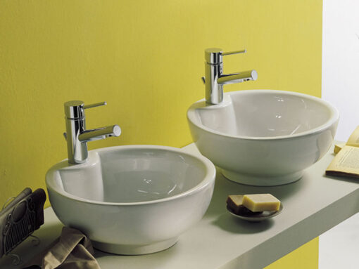 Επιτραπέζιος νιπτήρας μπάνιου από Υαλώδη πορσελάνη Luna 8003-300 φ 40 cm.Με προστασία κατά των αλάτων.