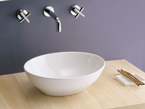 Επιτραπέζιος νιπτήρας μπάνιου από Υαλώδη πορσελάνη Ovo 8011-300 41 x 33,5 cm.Χωρίς Υπερχείλιση.