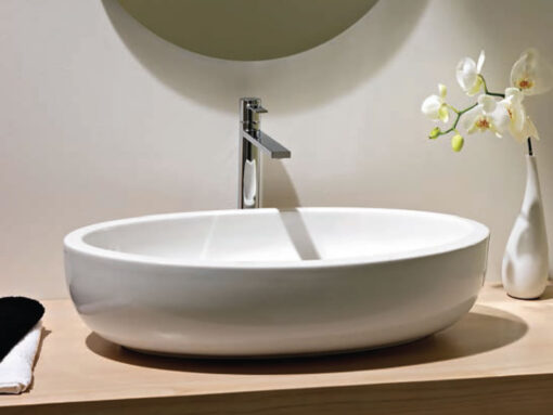 Επιτραπέζιος νιπτήρας μπάνιου από Υαλώδη πορσελάνη Planet 8111-300 66 x 38,5 cm.Χωρίς Υπερχείλιση.