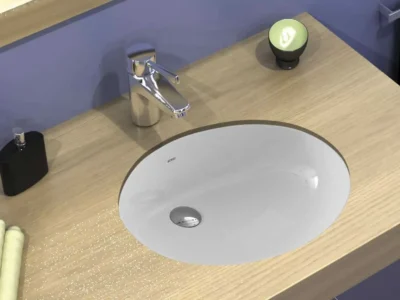 Υποκαθήμενος νιπτήρας μπάνιου από Υαλώδη πορσελάνη Serel 0551-300 43 x 31,5 cm.