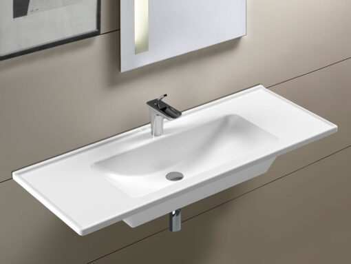 Επιτραπέζιος νιπτήρας μπάνιου από Υαλώδη πορσελάνη Slim 100 3037-300 100 x 46 cm.