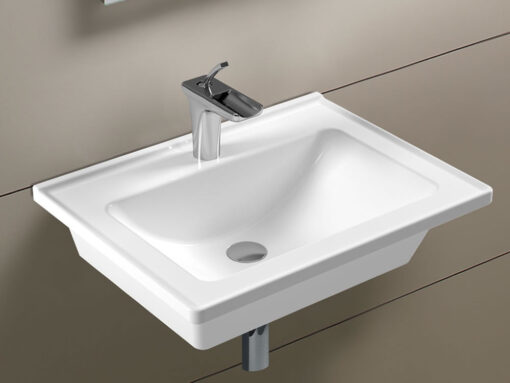 Επιτραπέζιος νιπτήρας μπάνιου από Υαλώδη πορσελάνη Slim 80 3001-300 60 x 46 cm.