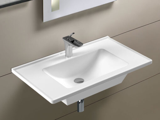 Επιτραπέζιος νιπτήρας μπάνιου από Υαλώδη πορσελάνη Slim 80 3035-300 80 x 46 cm.