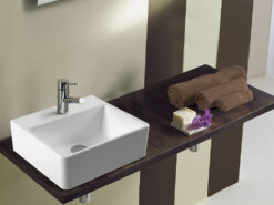 Επιτραπέζιος νιπτήρας μπάνιου από Υαλώδη πορσελάνη Tetra 2041-300 40 x 35 cm. Με επιφάνεια Clean Plus και Επεξεργασία της επιφάνειας για προστασία κατά των αλάτων και κατά των βακτηρίων.