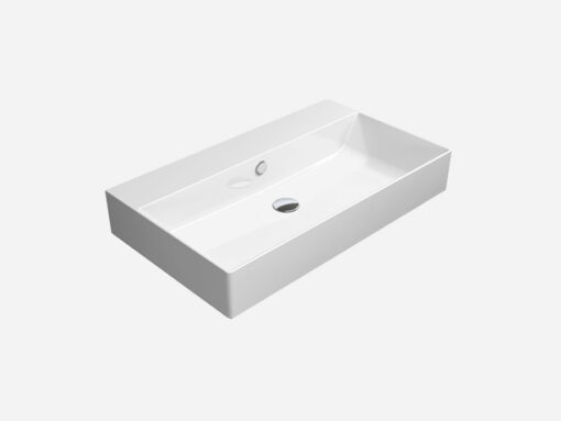 Επιτραπέζιος νιπτήρας μπάνιου από Υαλώδη πορσελάνη Kube-X 9422-300 80 x 47 cm. Με επιφάνεια Extra Glaze και Επεξεργασία της επιφάνειας για προστασία κατά των αλάτων και κατά των βακτηρίων.