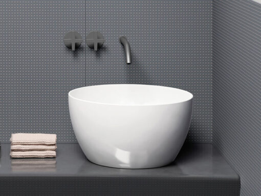 Επιτραπέζιος νιπτήρας μπάνιου από Υαλώδη πορσελάνη Pura 8852-300 φ 42 cm.Με επένδυση Extra Glaze.