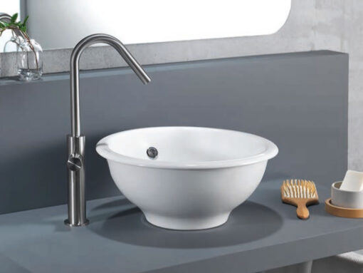 Επιτραπέζιος νιπτήρας μπάνιου από Υαλώδη πορσελάνη In-Out 8021-300 φ 39,5 cm.Με προστασία κατά των αλάτων.