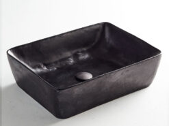 Επιτραπέζιος πέτρινος νιπτήρας μπάνιου Jade Black 50 x 38 cm. Κατασκευή από φυσικό μάρμαρο