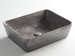 Επιτραπέζιος πέτρινος νιπτήρας μπάνιου Jade Grey 50 x 38 cm. Κατασκευή από φυσικό μάρμαρο