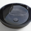 Επιτραπέζιος πέτρινος νιπτήρας μπάνιου Molo Nero Marquina Φ45 cm. Κατασκευή από φυσικό μάρμαρο