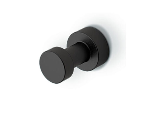 Μονό άγκιστρο πετσετών επιτοίχιας τοποθέτησης Geesa Nemox Black Matt 6513-400. Κατασκευασμένο από ορείχαλκο και Ανοξείδωτο χάλυβα.