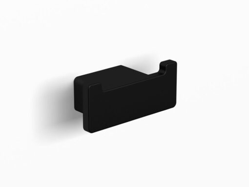 Διπλό άγκιστρο πετσετών επιτοίχιας τοποθέτησης Langberger Black Matt 21123-32 B . Kατασκευασμένο από ορείχαλκο και Ανοξείδωτο χάλυβα.