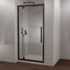 Καμπίνα ντουζιέρας από Τοίχο σε Τοίχο με Διαφανές Κρύσταλλο ασφαλείας Flow CL Pivot Black 80 cm. Με 1 Ανοιγόμενη πόρτα.
