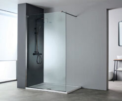 Διαχωριστικό ντουζιέρας με Διαφανές κρύσταλλο ασφαλείας Iwis CL Black Brushed 130 x 200 cm.