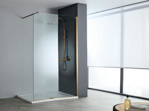 Διαχωριστικό ντουζιέρας με Διαφανές κρύσταλλο ασφαλείας Iwis CL Bronze Brushed 100 x 200 cm. Προσαρμόζεται σε χτιστές η έτοιμες ντουζιέρες.