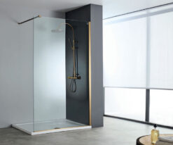 Διαχωριστικό ντουζιέρας με Διαφανές κρύσταλλο ασφαλείας Iwis CL Bronze Brushed 110 x 200 cm. Προσαρμόζεται σε χτιστές η έτοιμες ντουζιέρες.