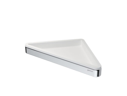 Μεταλλική γωνιακή εταζέρα επιτοίχιας τοποθέτησης Geesa 8803-300. Κατασκευασμένη από συμπαγή ορείχαλκο με αντιδιαβρωτική προστασία.