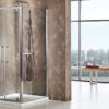 Ορθογώνια καμπίνα ντουζιέρας με Διαφανές κρύσταλλο ασφαλείας Plaza Twin Pivot CL 80 x 90 cm
