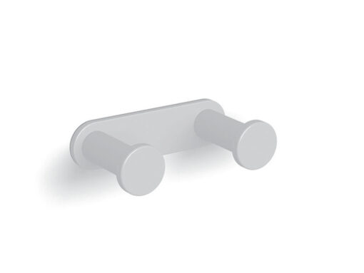 Διπλό άγκιστρο πετσετών επιτοίχιας τοποθέτησης Langberger White Matt 21108-32 A Χρωμέ Γυαλιστερό. Kατασκευασμένο από ορείχαλκο και Ανοξείδωτο χάλυβα.