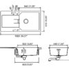 Νεροχύτης Κουζίνας Shock Manhattan 3100-1451 100 x 51 cm σε απόχρωση Concrete Beton.