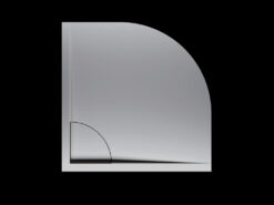 Ντουζιέρα ακρυλική Flow Extra Flat Slim 90 x 90 cm, με συνολικό ύψος 5,00 cm. Κατάλληλη για εγκατάσταση σε χαμηλά μπάνια .