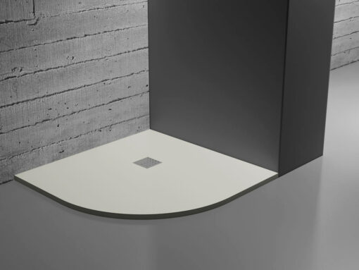 Συνθετική ντουζιέρα από χυτό υλικό Micro RD Cream Matt 80 x 80 cm, με συνολικό ύψος 2.50 cm.
