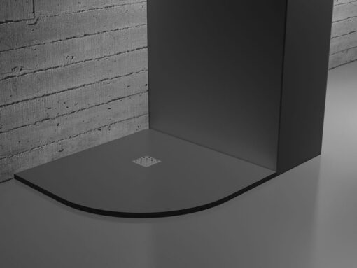 Συνθετική ντουζιέρα από χυτό υλικό Micro RD Black Matt 90 x 90 cm, με συνολικό ύψος 2.50 cm.