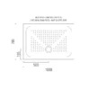 Ντουζιέρα από υαλώδη πορσελάνη GSI Slim 100 x 70 cm, με συνολικό ύψος 4 cm.
