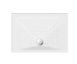 Ντουζιέρα από υαλώδη πορσελάνη GSI Slim 100 x 70 cm, με συνολικό ύψος 4 cm.