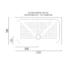 Ντουζιέρα από υαλώδη πορσελάνη GSI Slim 120 x 70 cm, με συνολικό ύψος 4 cm.