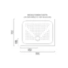 Ντουζιέρα από υαλώδη πορσελάνη GSI Slim 90 x 70 cm, με συνολικό ύψος 4 cm.