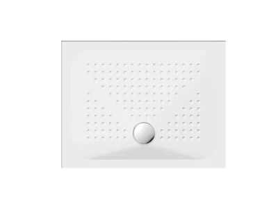 Ντουζιέρα από υαλώδη πορσελάνη GSI Slim 90 x 70 cm, με συνολικό ύψος 4 cm.
