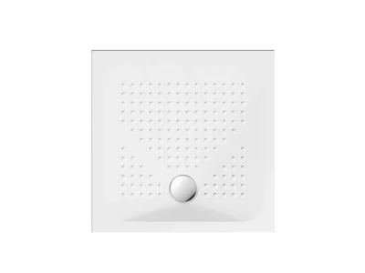 Ντουζιέρα από υαλώδη πορσελάνη GSI Slim 80 x 80 cm, με συνολικό ύψος 4 cm.