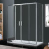 Ορθογώνια καμπίνα ντουζιέρας με Διαφανές κρύσταλλο ασφαλείας Plaza CL Slider Corner 2+2 180 x 70 cm με είσοδο από την Εμπρόσθια πλευρά.