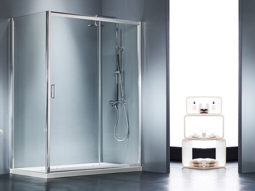 Ορθογώνια καμπίνα ντουζιέρας με Διαφανές κρύσταλλο ασφαλείας Starlet CL Slider Corner Chrome 110 x 70 cm με είσοδο από την Εμπρόσθια πλευρά.